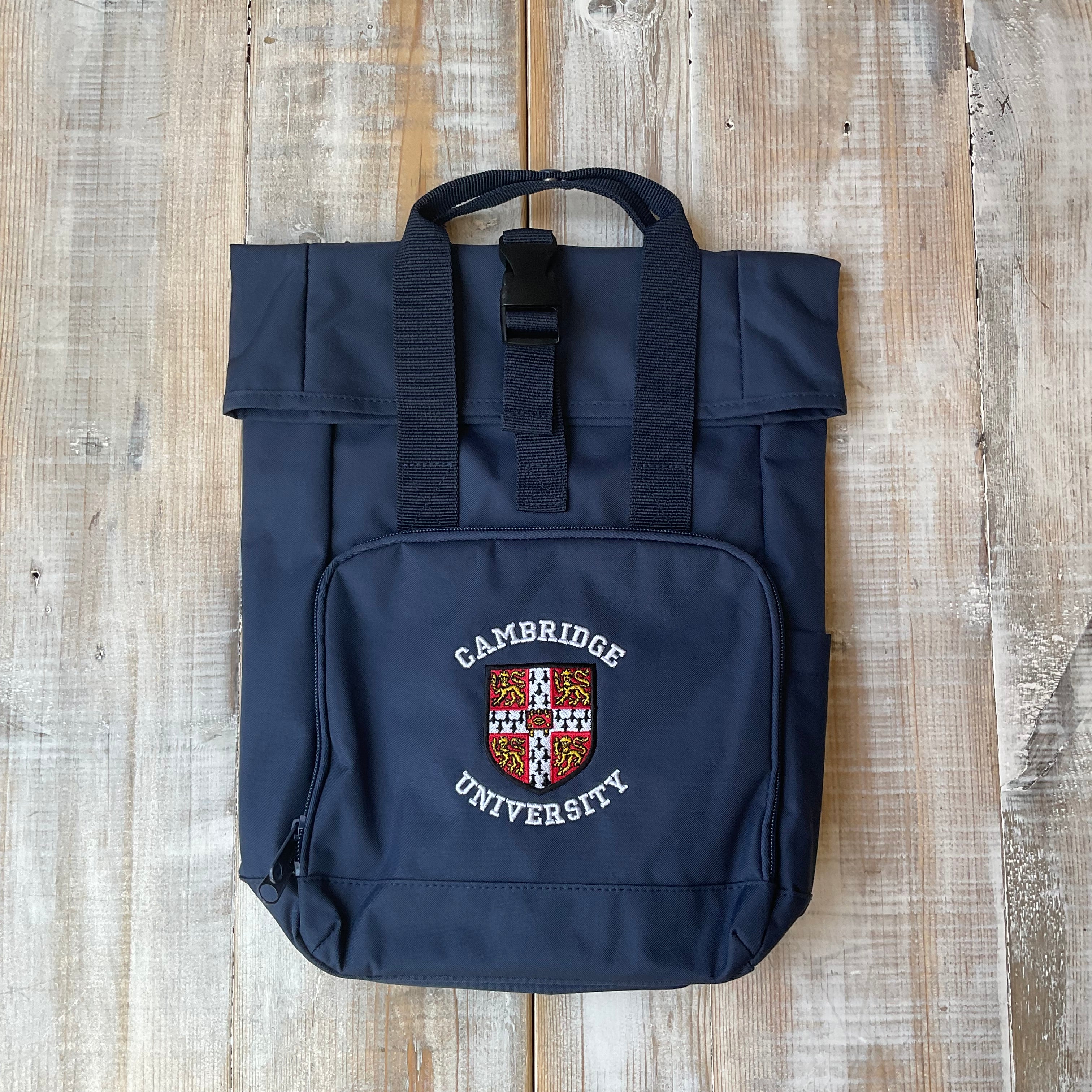 Cambridge University Roll- Top Backpack- Navy Blue – The Shop at 