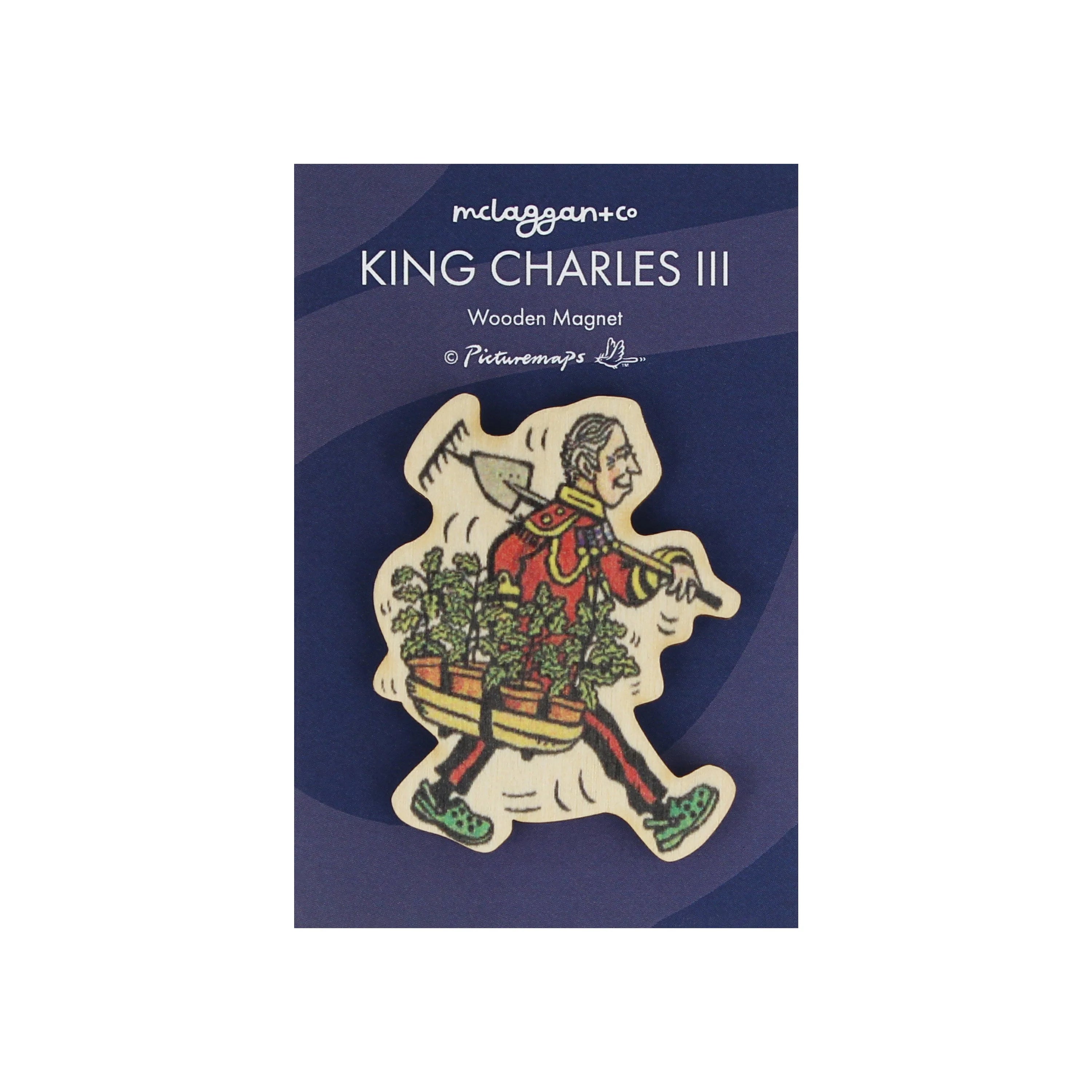 Charles III Wooden Magnet