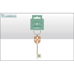Cambridge University Shield Silver Key Shaped Infill Metal Keyring