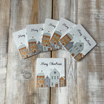 Merry Christmas Wintery Street Decorative Coaster Set