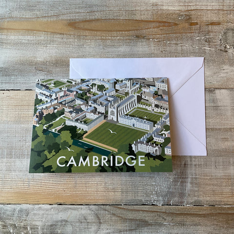 An Aerial View of King's College Cambridge Greetings Card