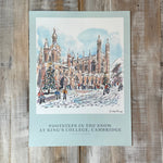 Footsteps In The Snow At King's College, Cambridge Poster by Richard Briggs