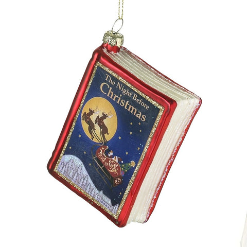 The Night Before Christmas Glass Hanging Book Decoration