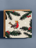 Festive Robin Notelet pack of 10