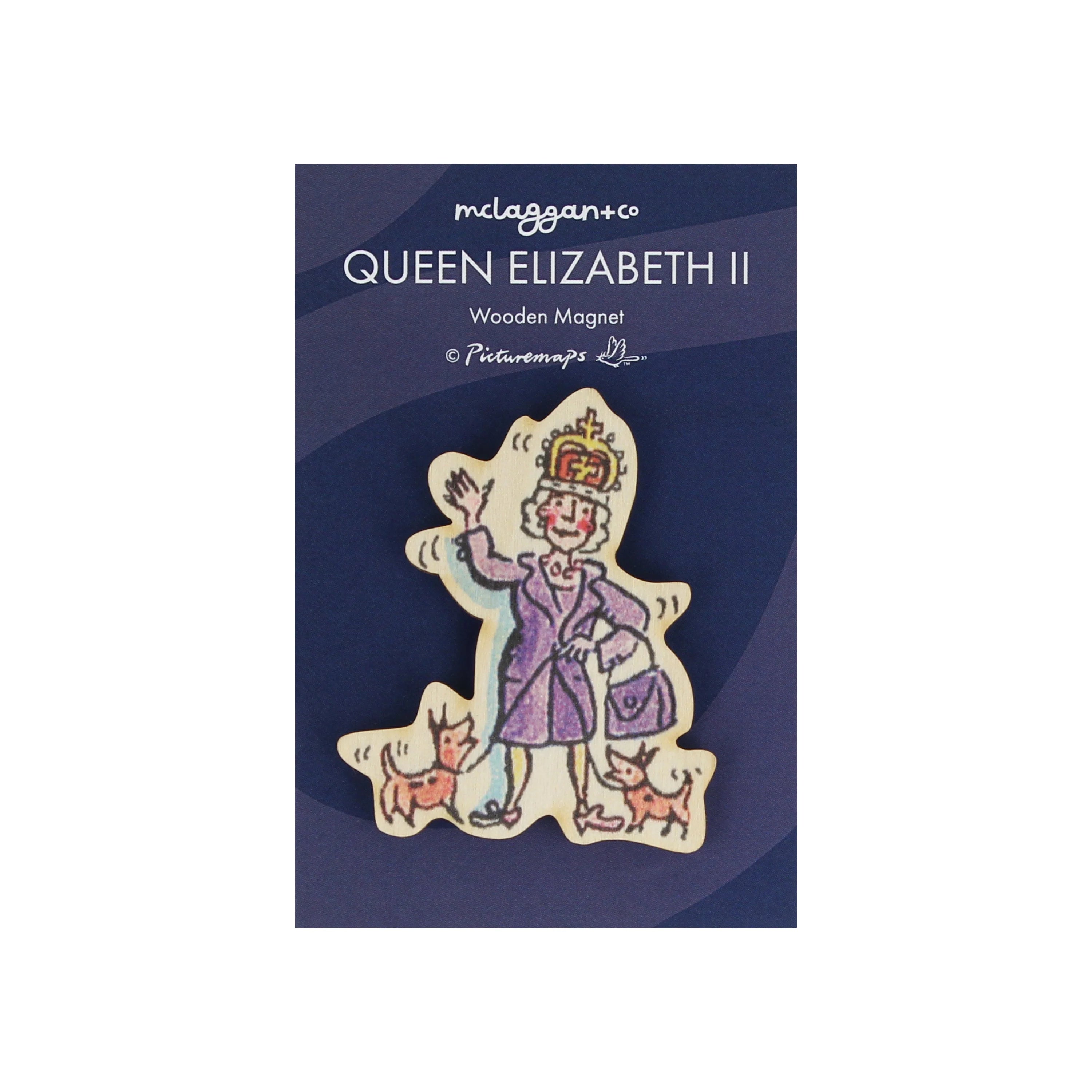 Queen Elizabeth II Wooden Magnet