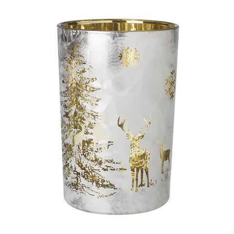 Tall Silver Deer T-Light Holder