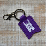 King’s College Eco Leather Keyfob - Purple