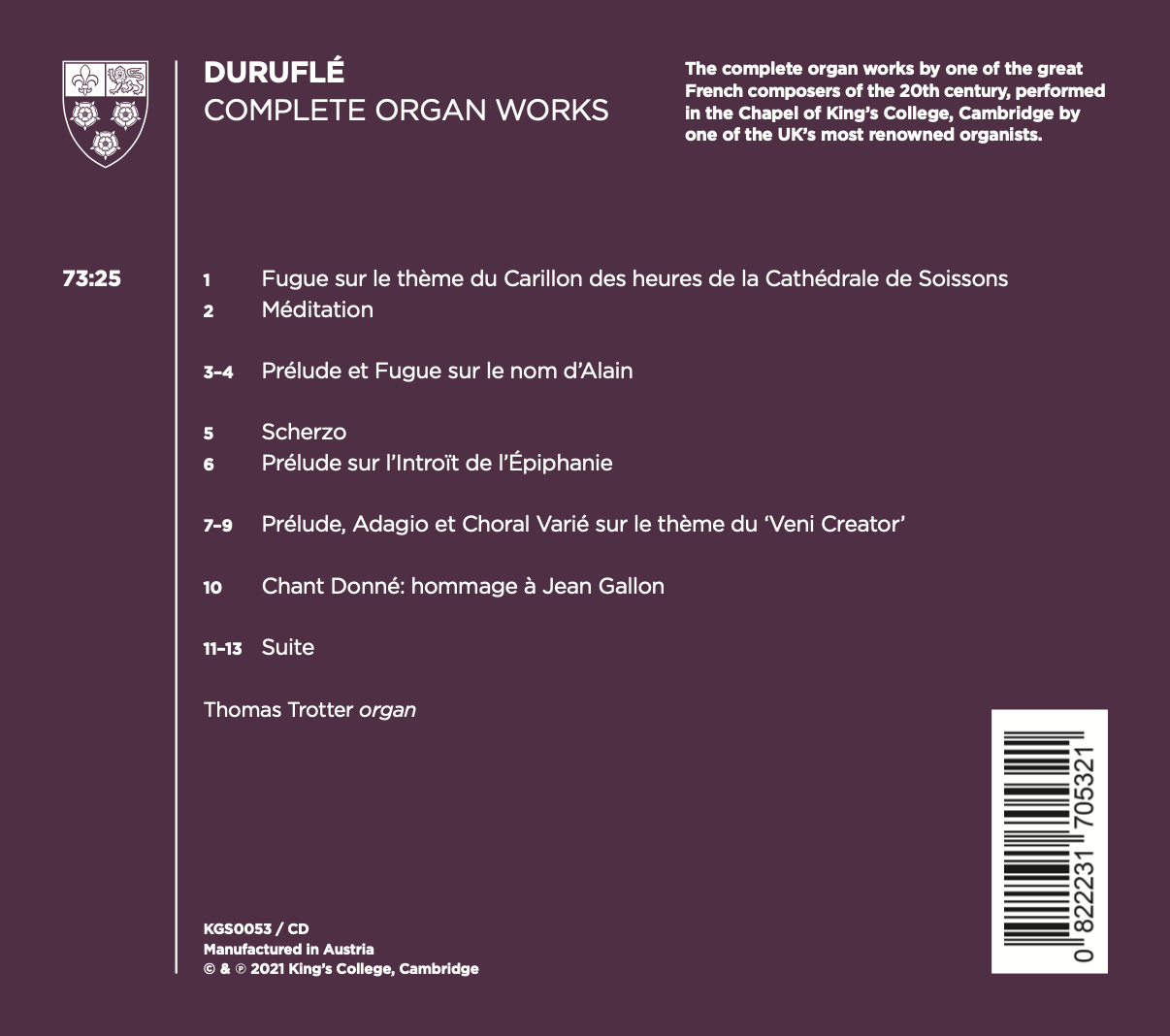 Duruflé: Complete Organ Works