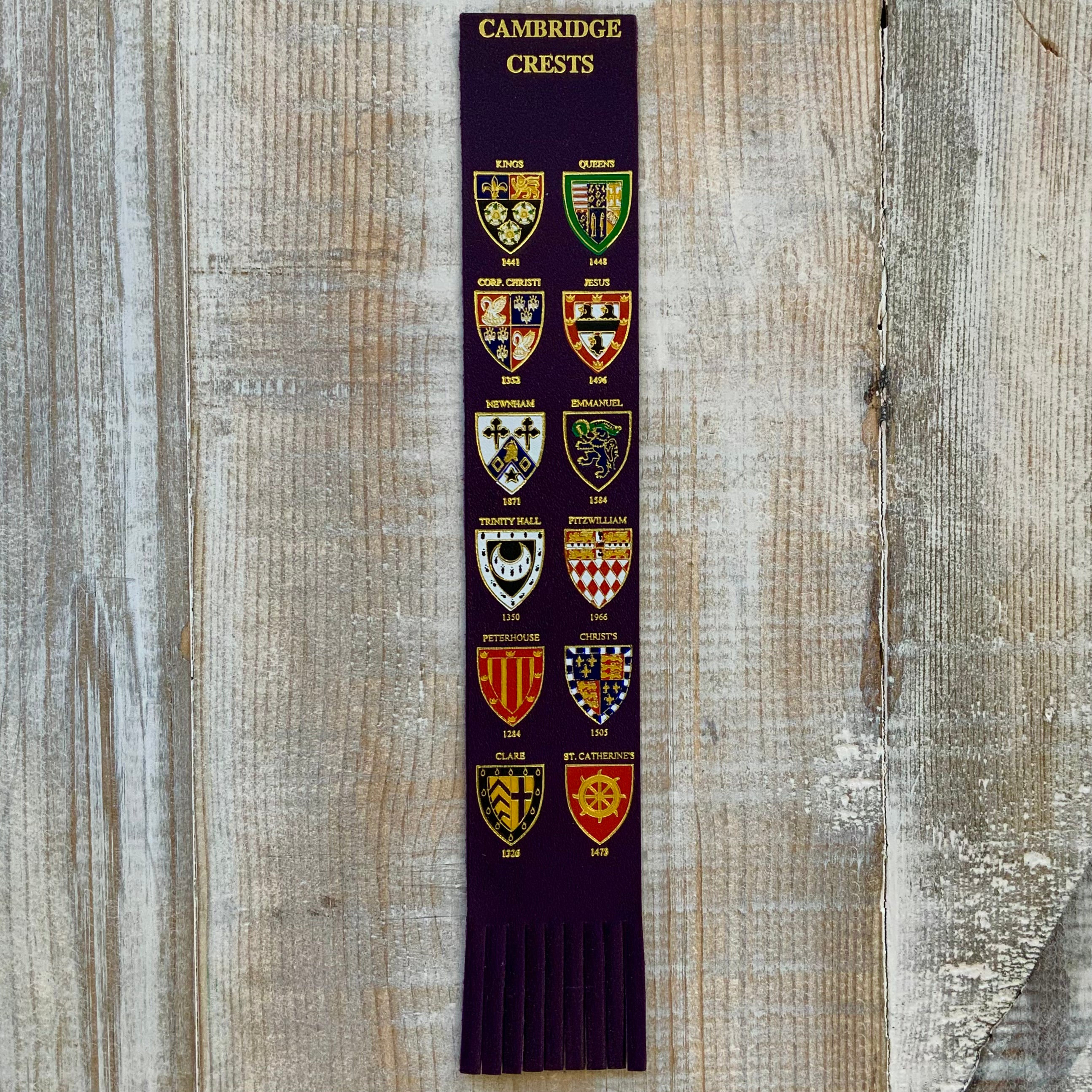Cambridge Crests Leather Bookmark