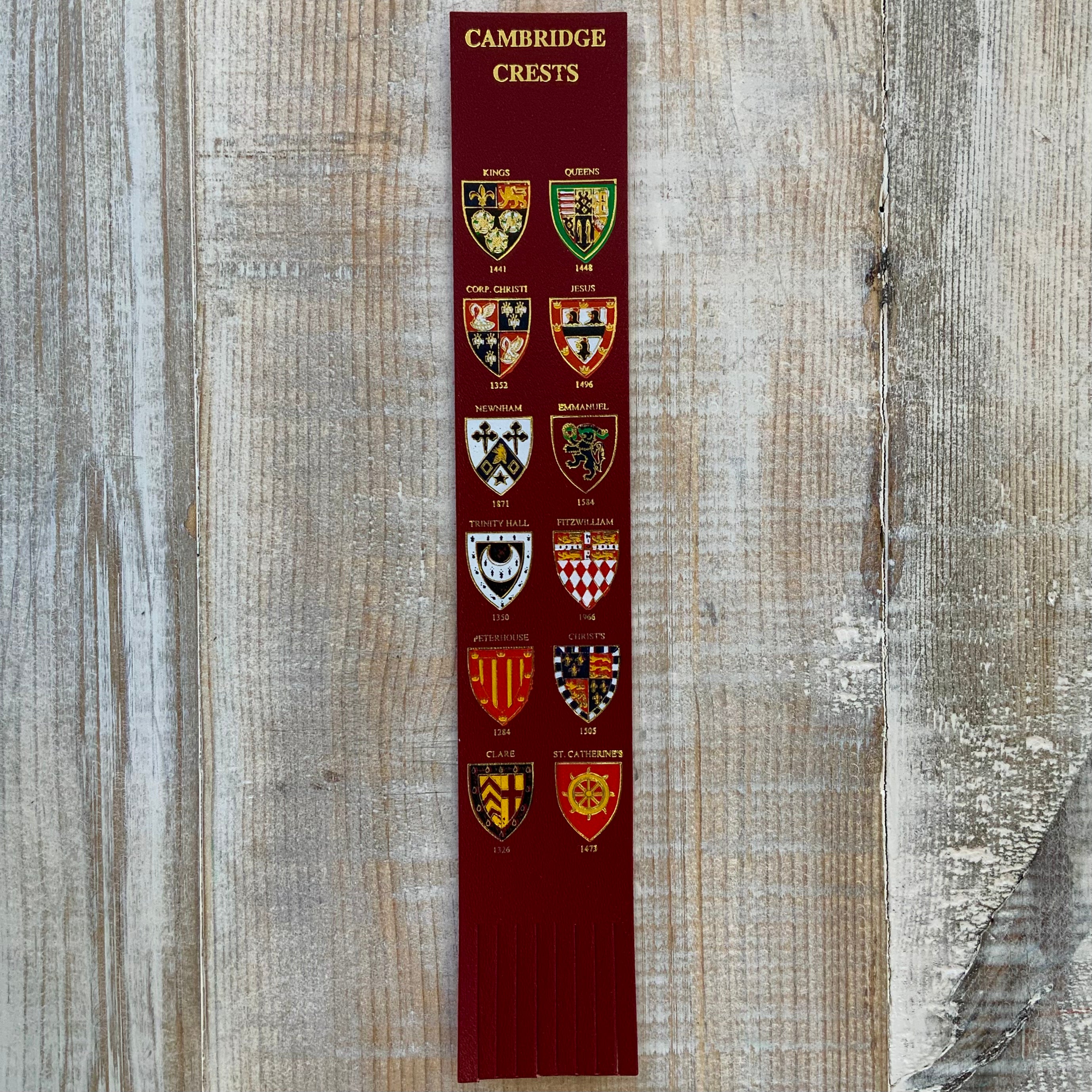 Cambridge Crests Leather Bookmark