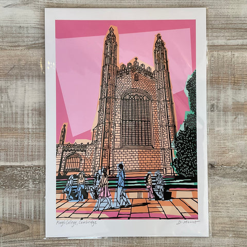 A3 `King’s College Chapel - Pink Sky’ by Darin Mount
