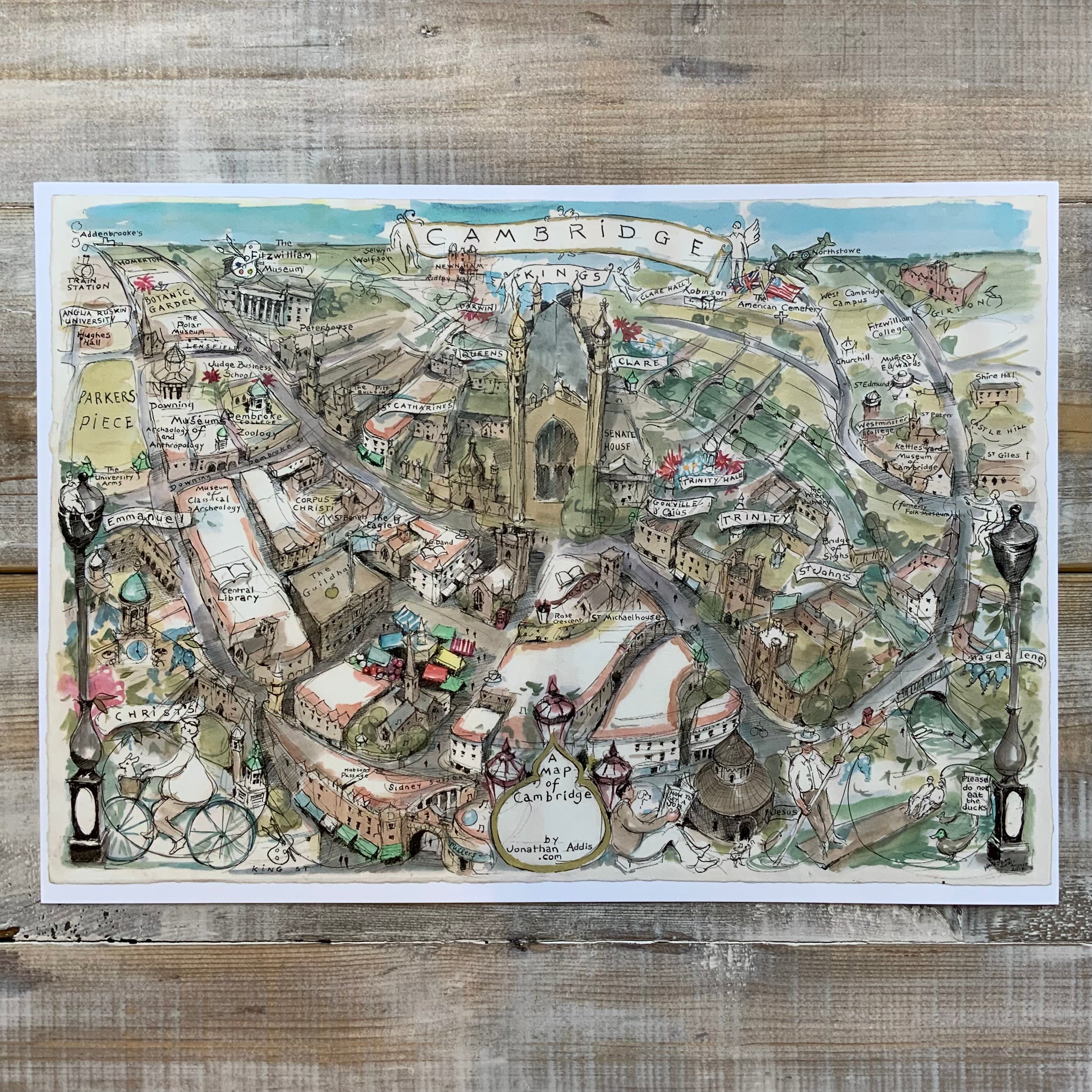 Cambridge Map Print by Jonathan Addis