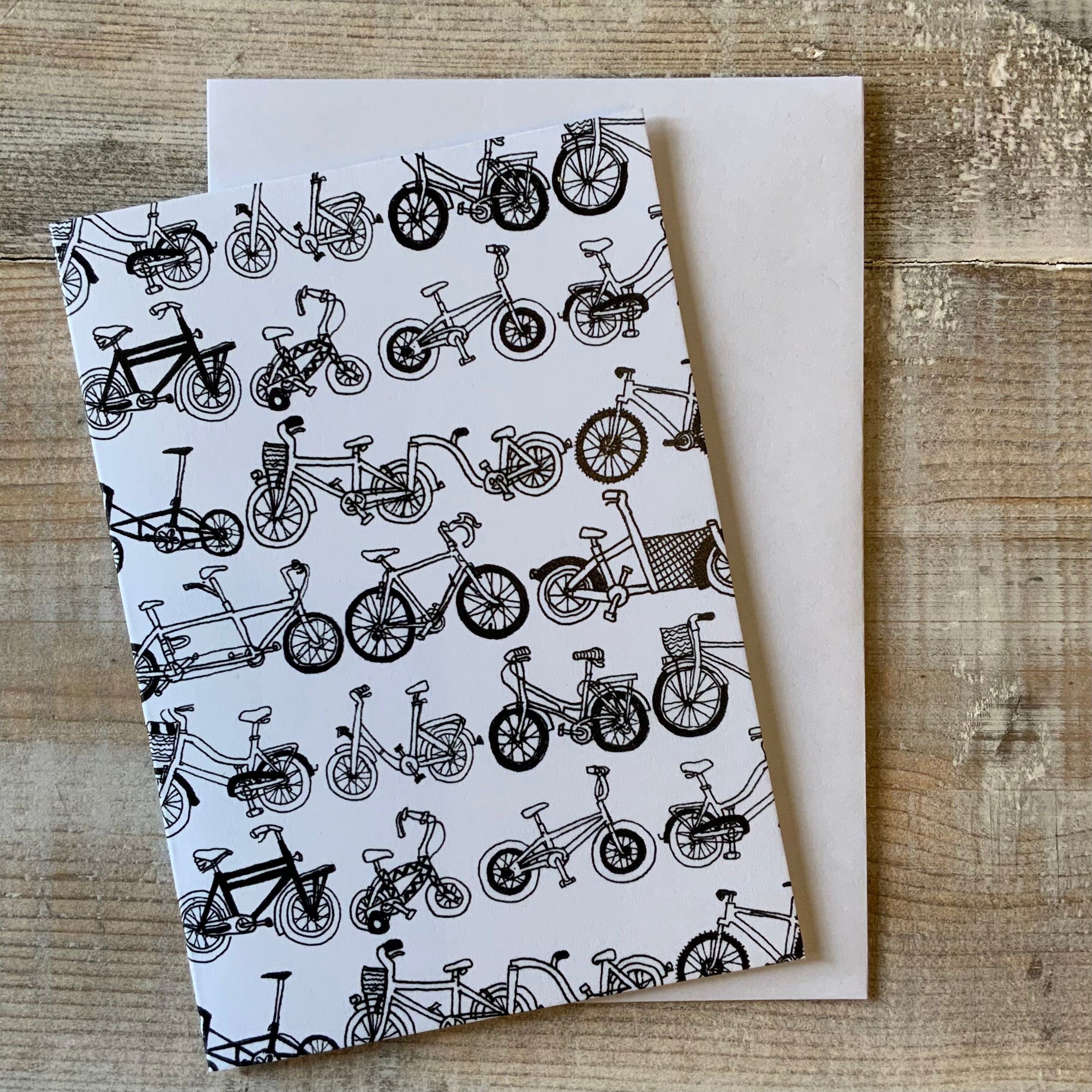 All The Bicycles Greetings Card by Naomi Davis