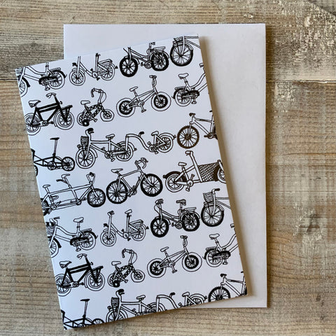 All The Bicycles Greetings Card by Naomi Davis