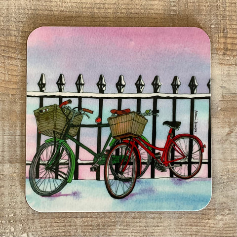 Bikes With Robin Coaster by Naomi Davies