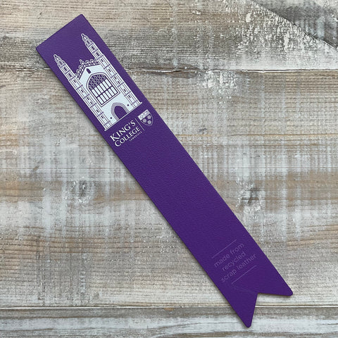 King’s College Eco Leather Bookmark - Purple chapel