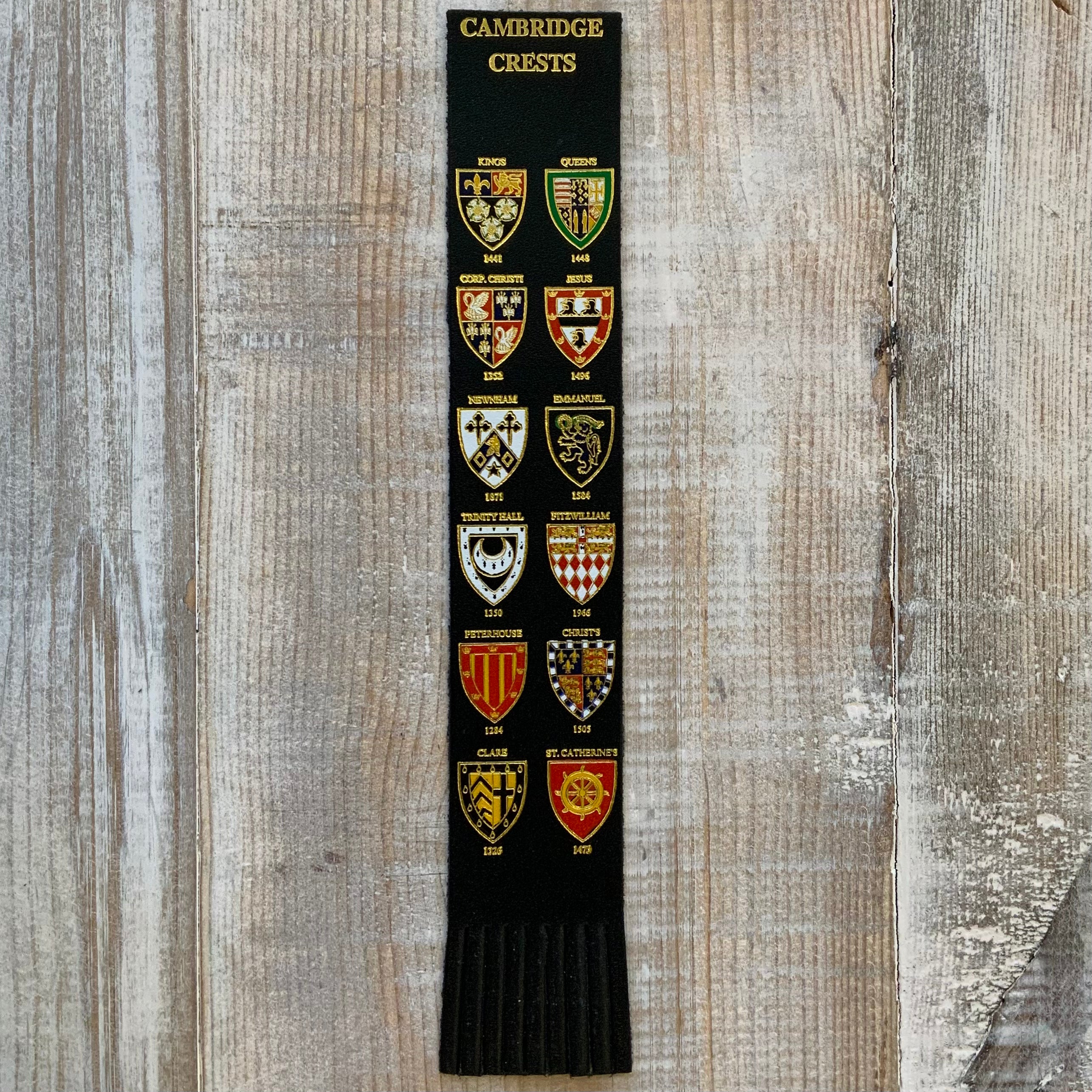 Cambridge Crests Leather Bookmark