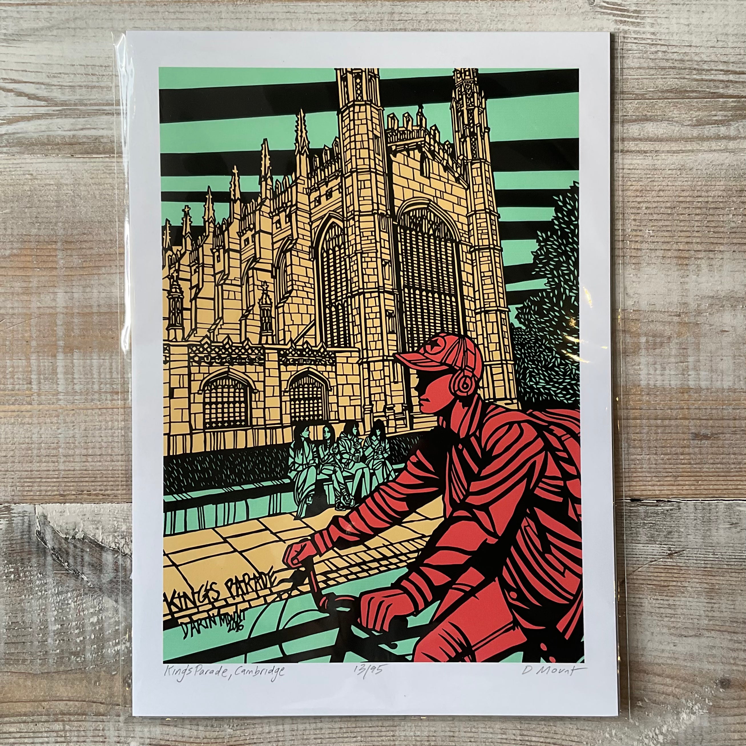 A3 `King’s Parade Cyclist’ by Darin Mount