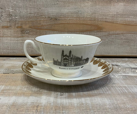 Tea Cup and Saucer with gold King's crest