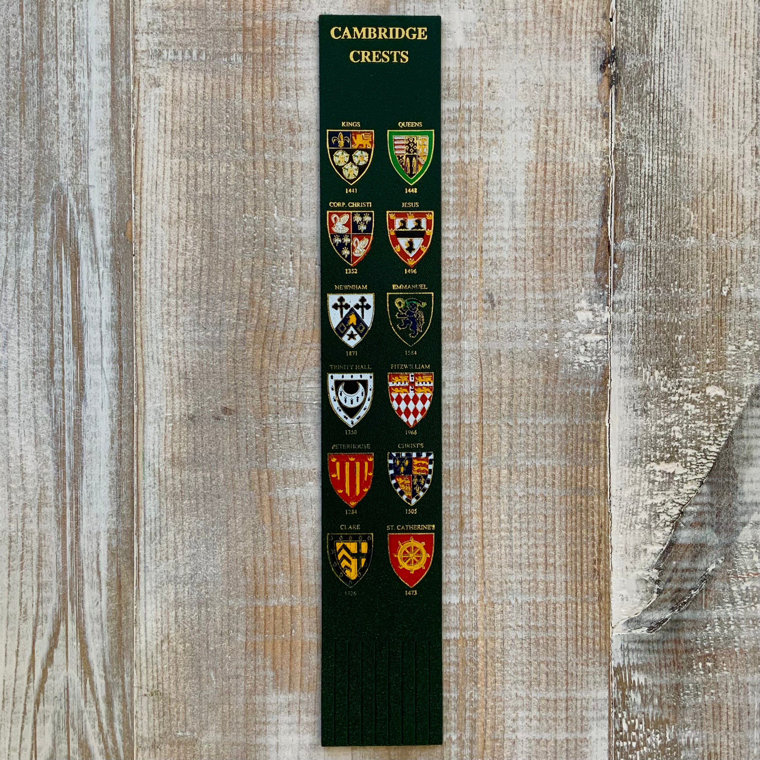 Cambridge Crests Leather Bookmark