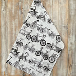 All The Bikes Tea Towel by Naomi Davis