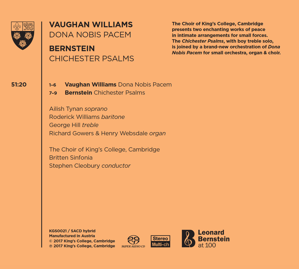 Vaughan Williams: Dona Nobis Pacem & Bernstein: Chichester Psalms