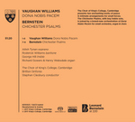 Vaughan Williams: Dona Nobis Pacem & Bernstein: Chichester Psalms